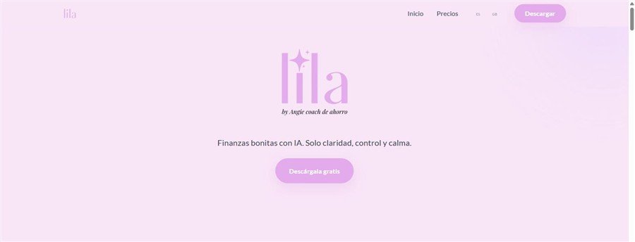 Captura de la web de Lila, app de finanzas personales